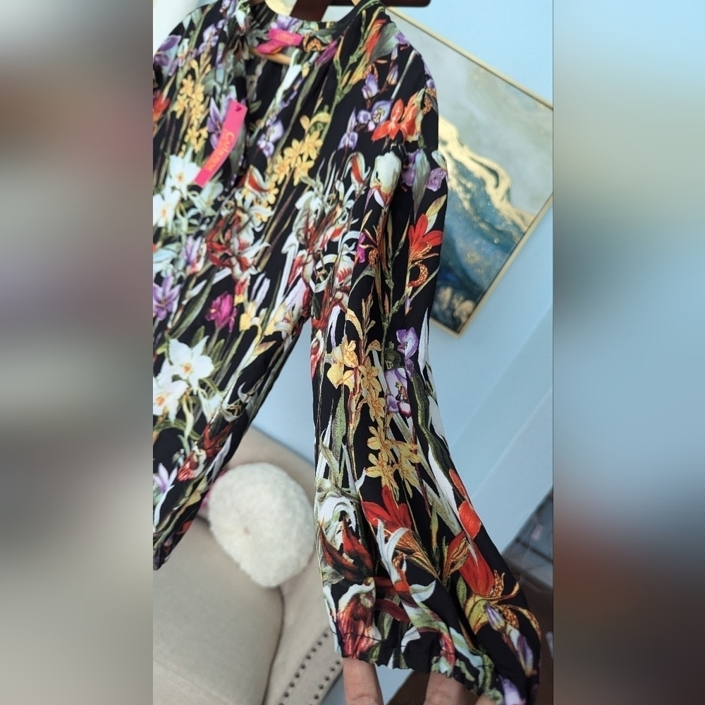 NWT Catherine Malandrino Women’s Multicolor Floral Blouse Sz XS - Picture 5 of 13
